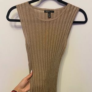 Mango Suit Collection Gold Tank Top Blouse